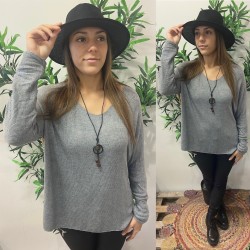 PULL+COLLIER  J68 GRIS