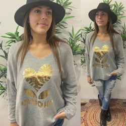 PULL AMOUR YH111 GRIS