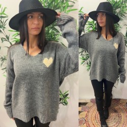 PULL OVERSIZE OS213 GRIS